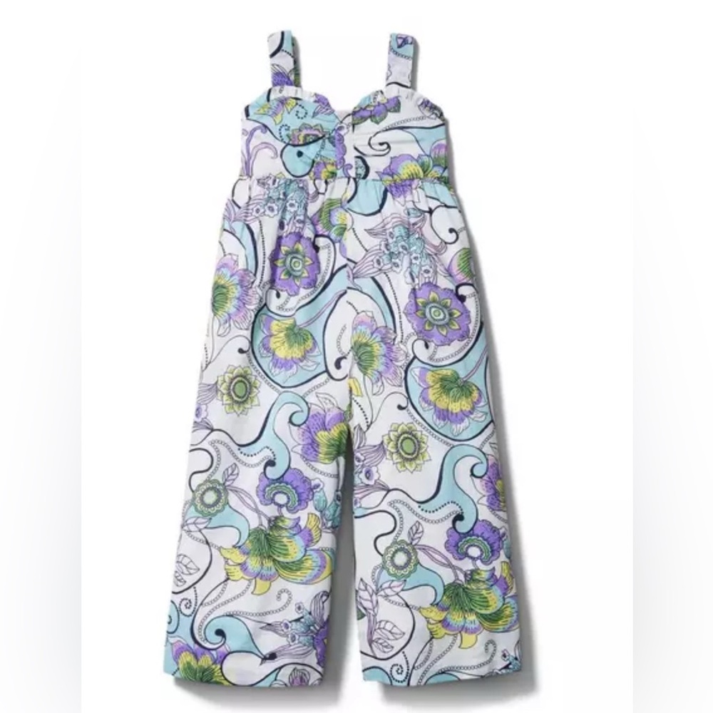 Janie and Jack Multicolor Floral Wide Leg Jumpsuit